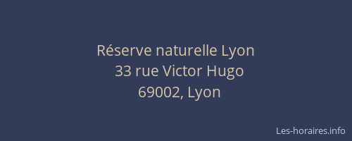 Réserve naturelle Lyon