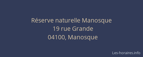 Réserve naturelle Manosque