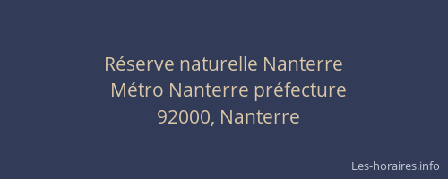 Réserve naturelle Nanterre