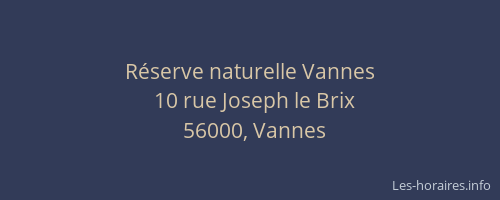 Réserve naturelle Vannes