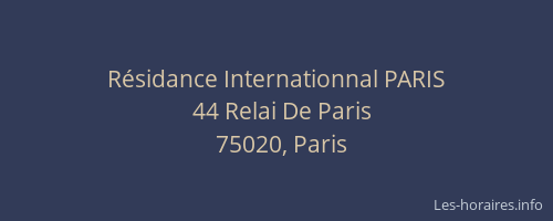 Résidance Internationnal PARIS