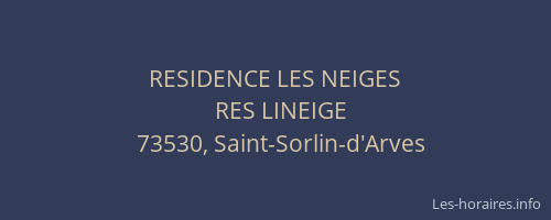 RESIDENCE LES NEIGES