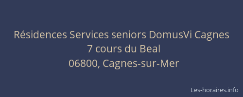 Résidences Services seniors DomusVi Cagnes