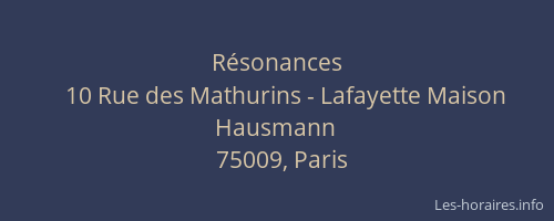 Résonances