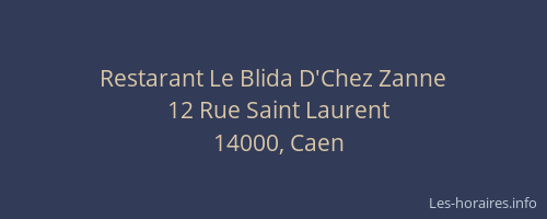 Restarant Le Blida D'Chez Zanne