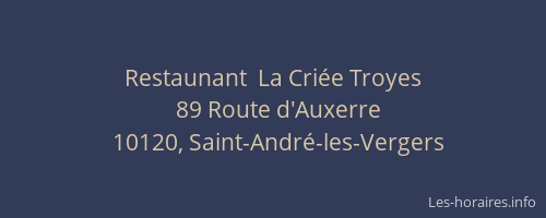 Restaunant  La Criée Troyes