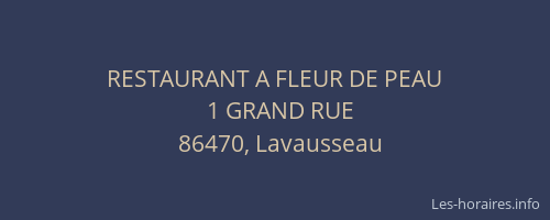 RESTAURANT A FLEUR DE PEAU