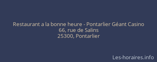 Restaurant a la bonne heure - Pontarlier Géant Casino