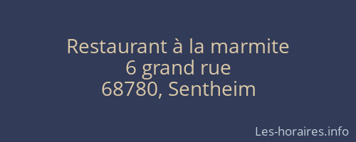 Restaurant à la marmite