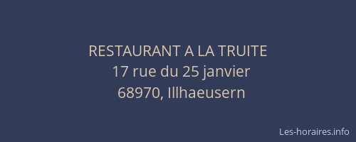 RESTAURANT A LA TRUITE