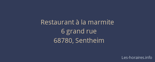 Restaurant à la marmite