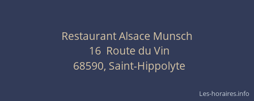 Restaurant Alsace Munsch