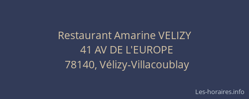 Restaurant Amarine VELIZY