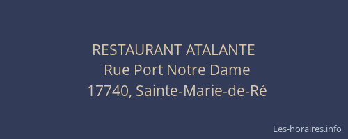 RESTAURANT ATALANTE