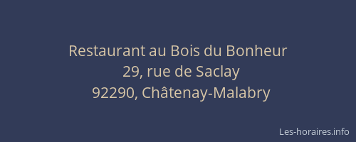 Restaurant au Bois du Bonheur