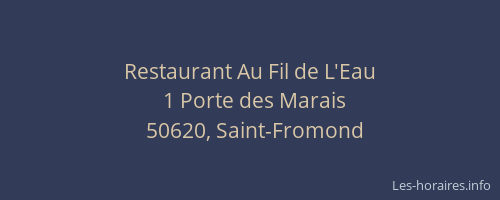 Restaurant Au Fil de L'Eau