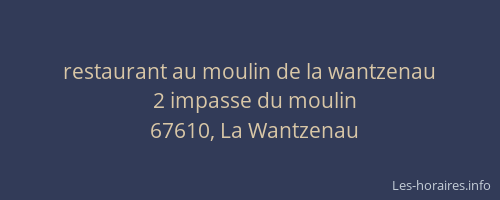 restaurant au moulin de la wantzenau