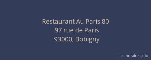 Restaurant Au Paris 80