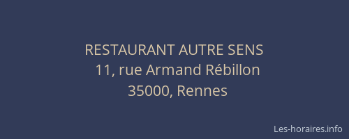 RESTAURANT AUTRE SENS