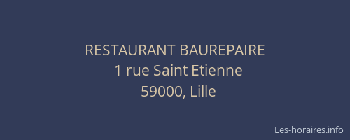 RESTAURANT BAUREPAIRE