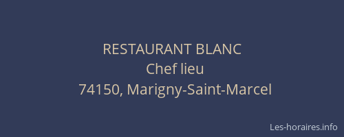 RESTAURANT BLANC