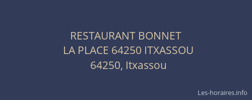 RESTAURANT BONNET