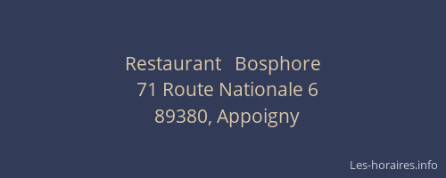Restaurant   Bosphore