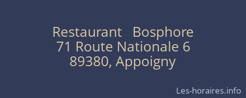 Restaurant   Bosphore