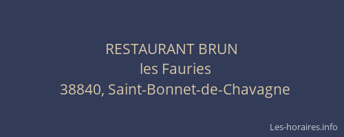 RESTAURANT BRUN