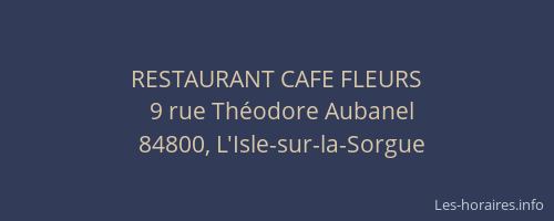 RESTAURANT CAFE FLEURS