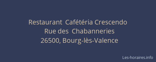 Restaurant  Caf&eacute;t&eacute;ria Crescendo