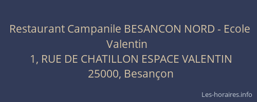 Restaurant Campanile BESANCON NORD - Ecole Valentin