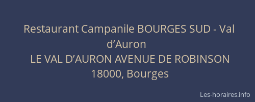 Restaurant Campanile BOURGES SUD - Val d’Auron