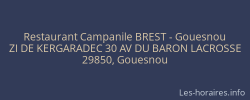 Restaurant Campanile BREST - Gouesnou