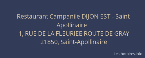 Restaurant Campanile DIJON EST - Saint Apollinaire