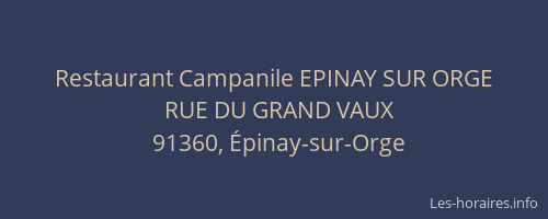Restaurant Campanile EPINAY SUR ORGE