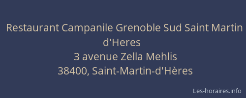 Restaurant Campanile Grenoble Sud Saint Martin d'Heres