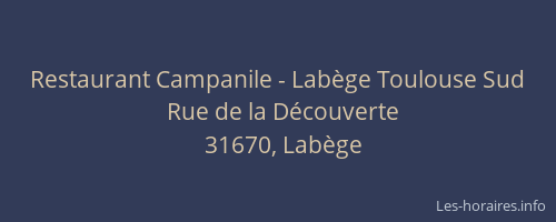 Restaurant Campanile - Labège Toulouse Sud