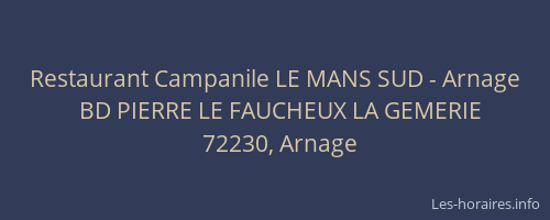 Restaurant Campanile LE MANS SUD - Arnage