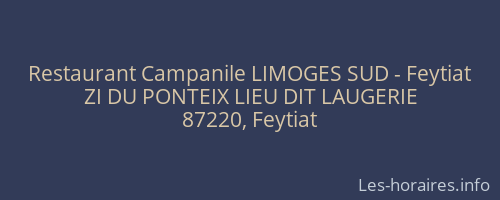 Restaurant Campanile LIMOGES SUD - Feytiat