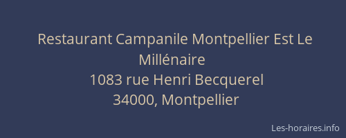 Restaurant Campanile Montpellier Est Le Millénaire