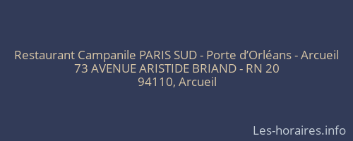 Restaurant Campanile PARIS SUD - Porte d’Orléans - Arcueil