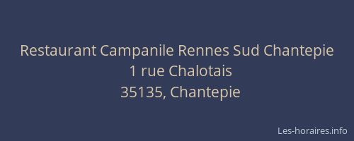 Restaurant Campanile Rennes Sud Chantepie