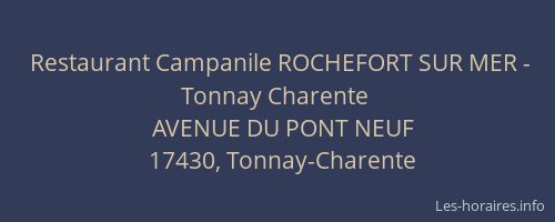 Restaurant Campanile ROCHEFORT SUR MER - Tonnay Charente