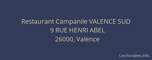 Restaurant Campanile VALENCE SUD