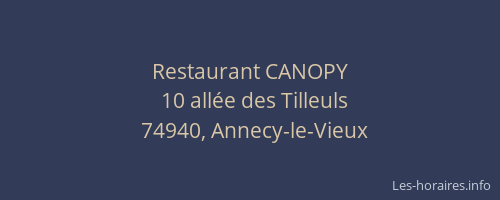 Restaurant CANOPY