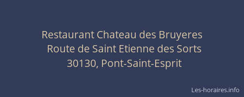 Restaurant Chateau des Bruyeres