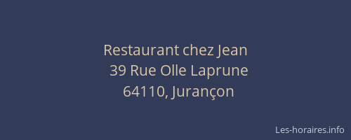 Restaurant chez Jean