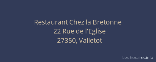 Restaurant Chez la Bretonne