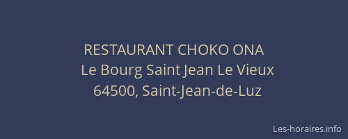 RESTAURANT CHOKO ONA